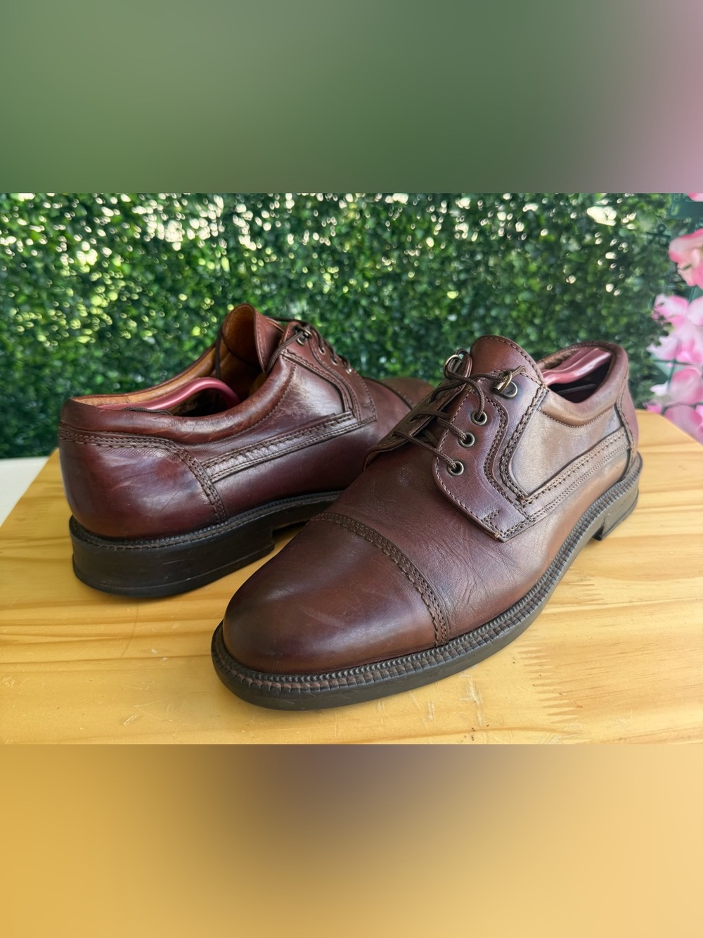 Johnston & Murphy Cap Toe Derby Dress Shoes Men’s 9.5 M Brown Italy